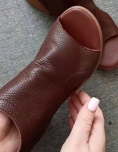 Soft Leather Velcro Sandals