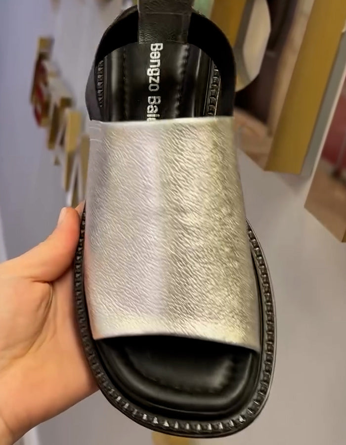 Leather Flat Sandals