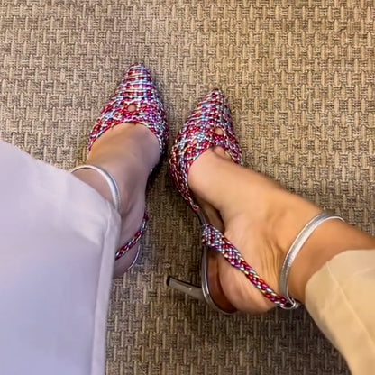 Weaving High-Heel Shoes