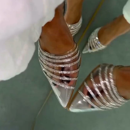 Silver High-Heel Sandals