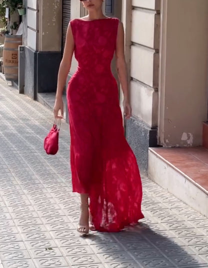 Red Sleeveless Dress