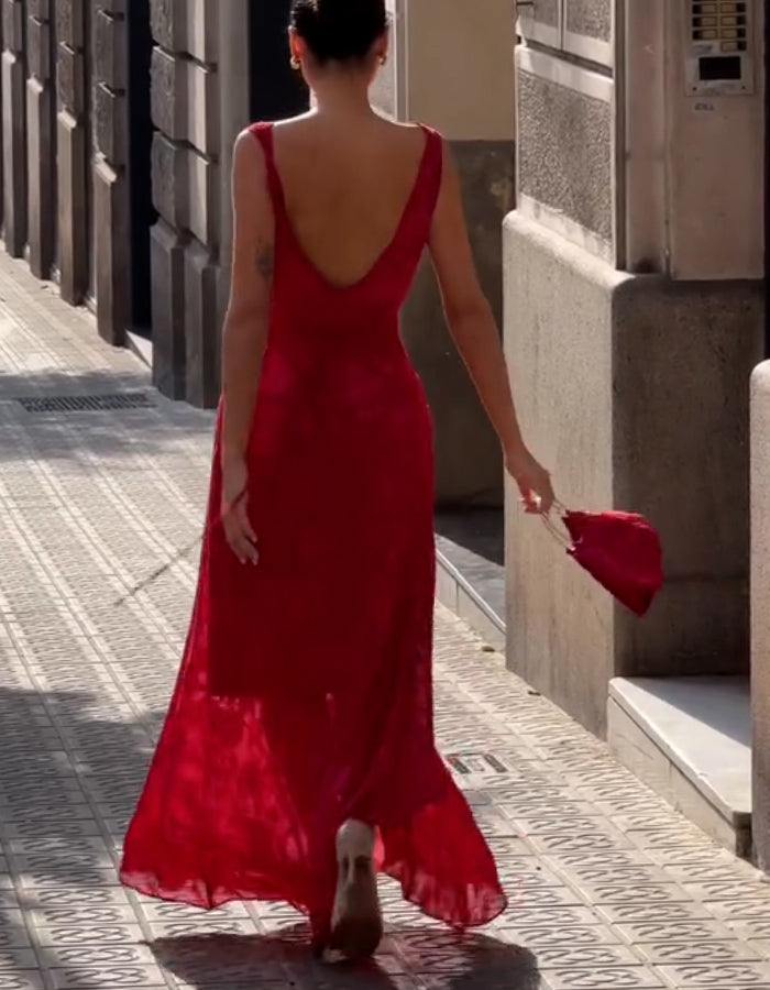 Red Sleeveless Dress