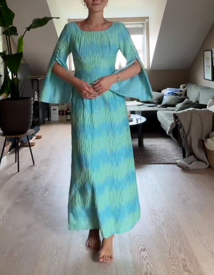 Chic Jacquard 3/4 Sleeves Dress