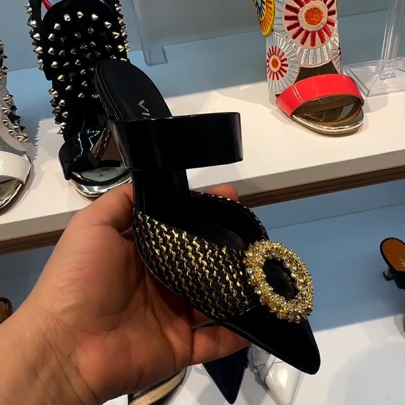 Point-Toe Stiletto Slippers