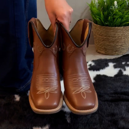 Embroidered Short Boots