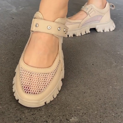 Khaki Mesh Sandals