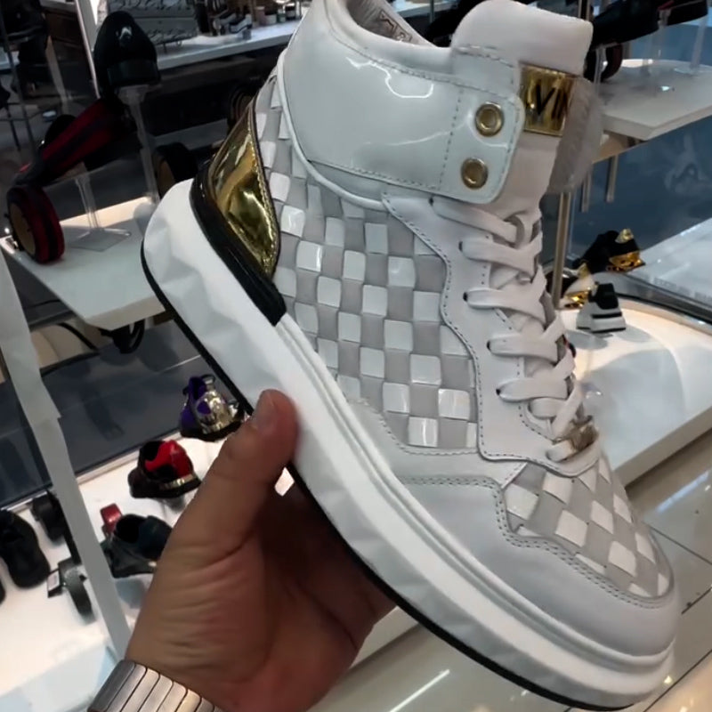 High-Top Plaid Sneakers