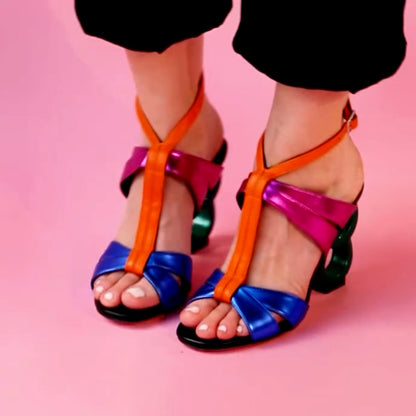 Colorful High-Heels Sandals