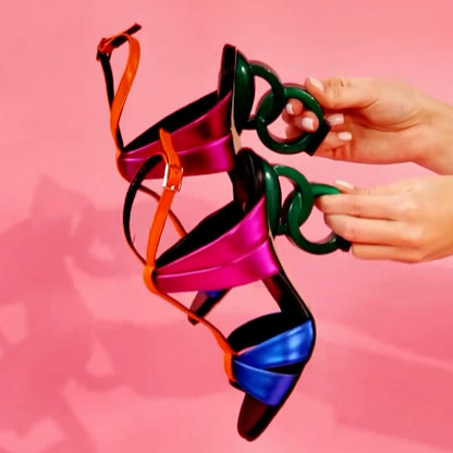 Colorful High-Heels Sandals