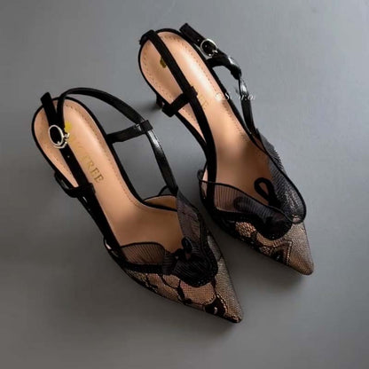 Lace High-Heel Sandals