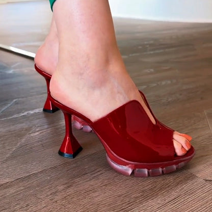 Leather Stiletto Slippers