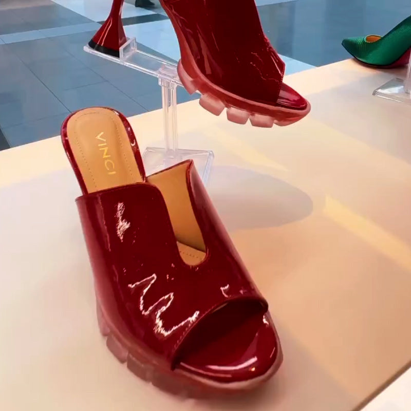 Leather Stiletto Slippers