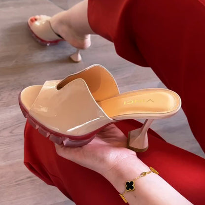 Leather Stiletto Slippers