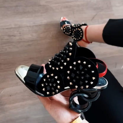 Black Unique Sandals