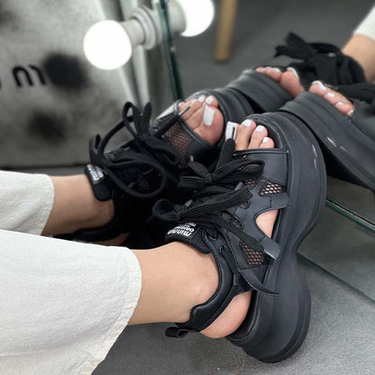 Hollow Chunky Sandals