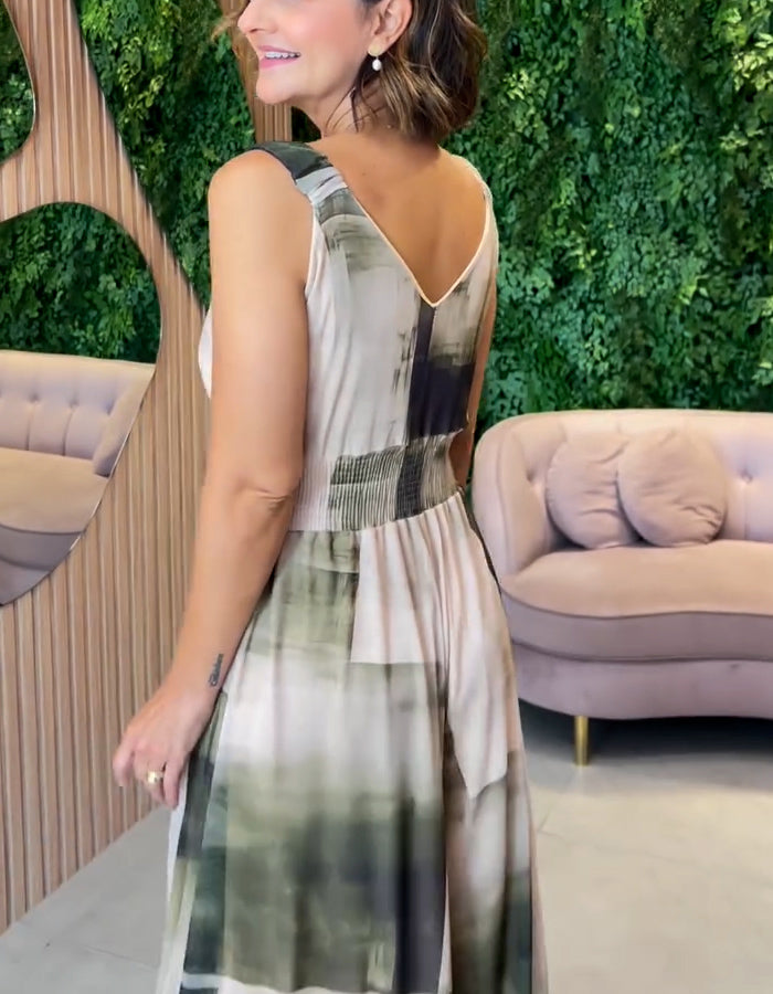 Mixed-Color Comfy Dress