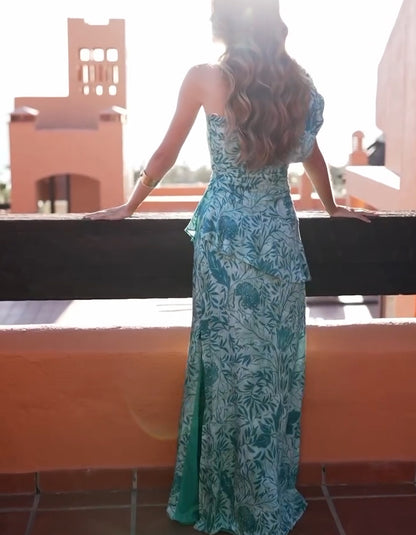 Blue One Shoulder Dress