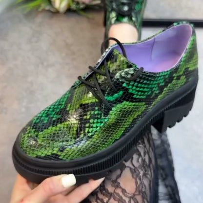 Green Print Shoes