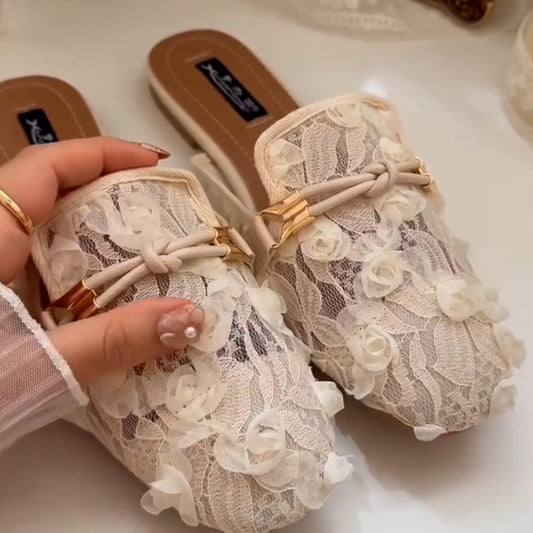 Lace Flat Slippers