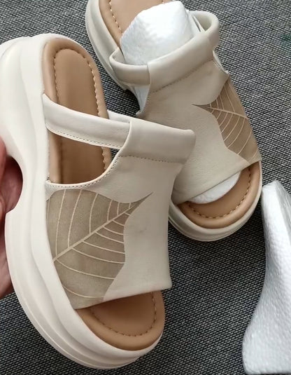 Leaves Soft Wedge Slippers