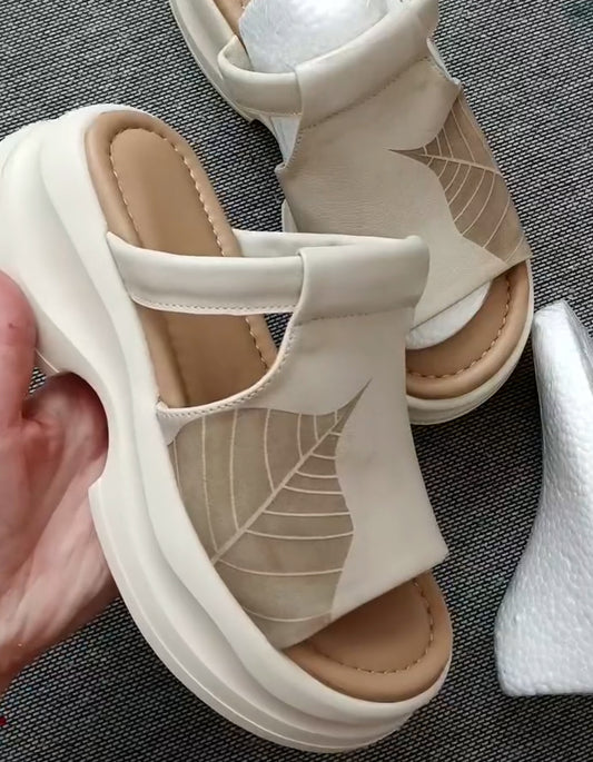 Leaves Soft Wedge Slippers