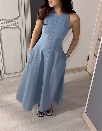 Blue Pockets Dress