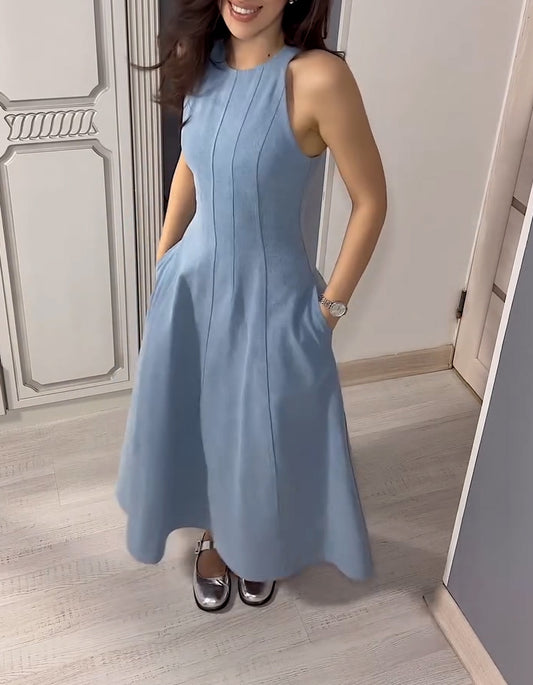 Blue Pockets Dress