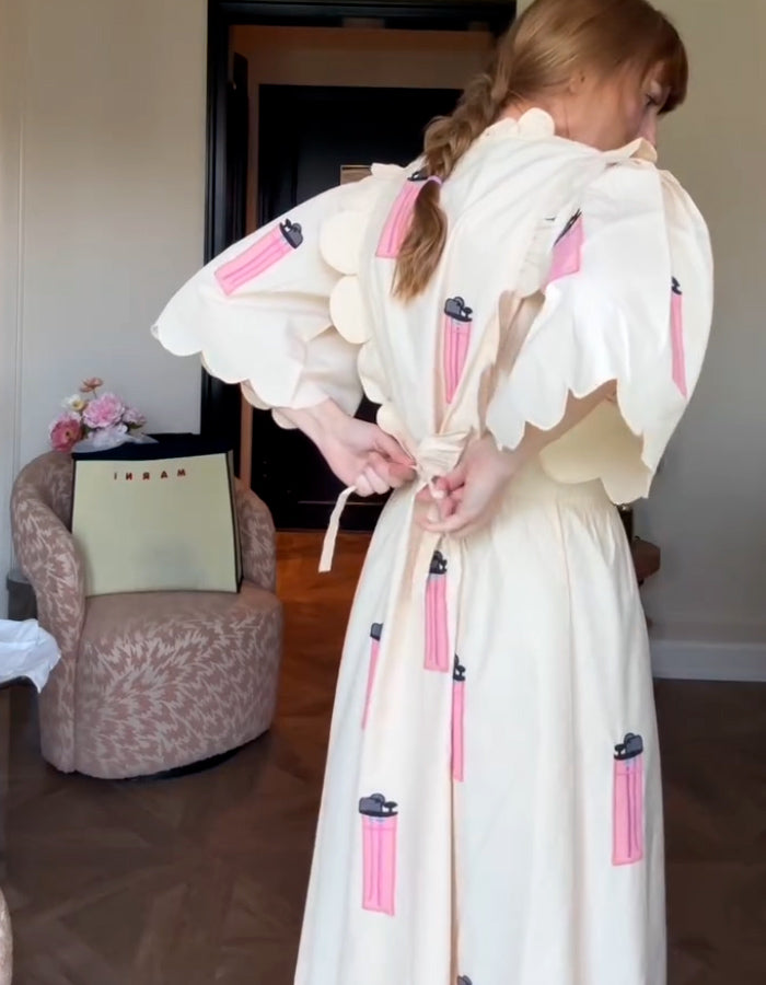 White Casual Print Dress