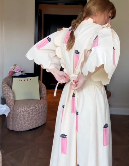 White Casual Print Dress