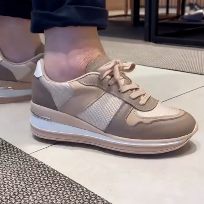 Khaki Wedge Sneakers