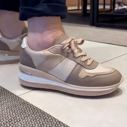 Khaki Wedge Sneakers