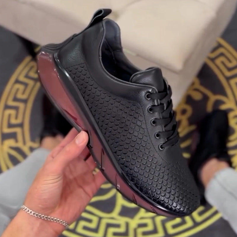 Black Air-Cushion Casual Sneakers