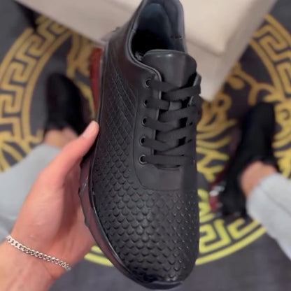 Black Air-Cushion Casual Sneakers