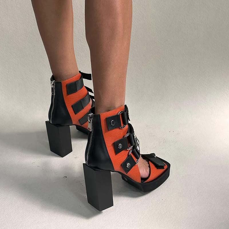 Unique Multi-Buckle Sandals