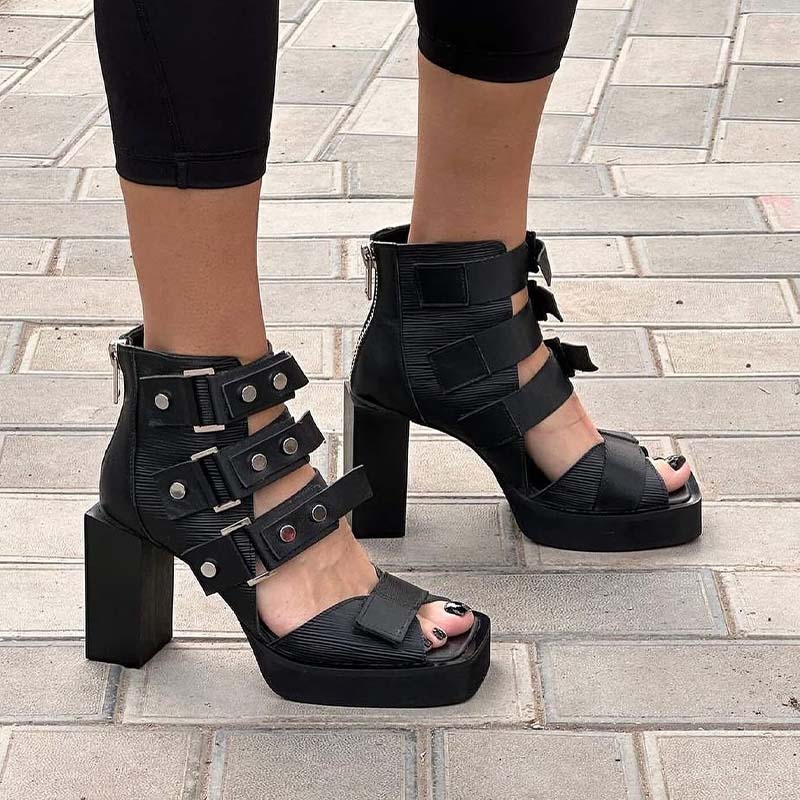 Unique Multi-Buckle Sandals