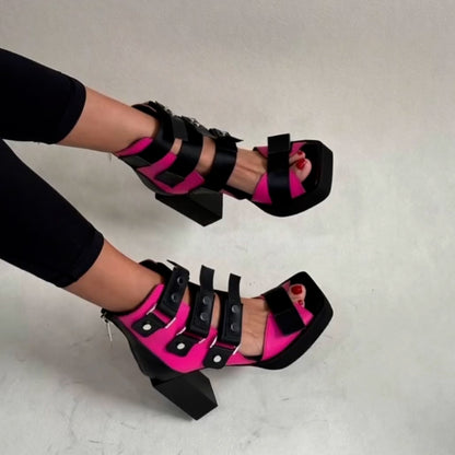 Unique Multi-Buckle Sandals