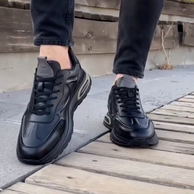 Black Soft-Sole Sneakers