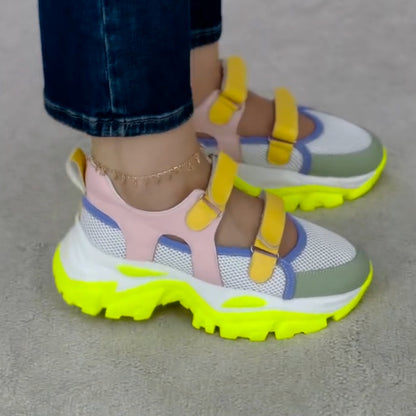 Bright Velcro Chunky Sneakers