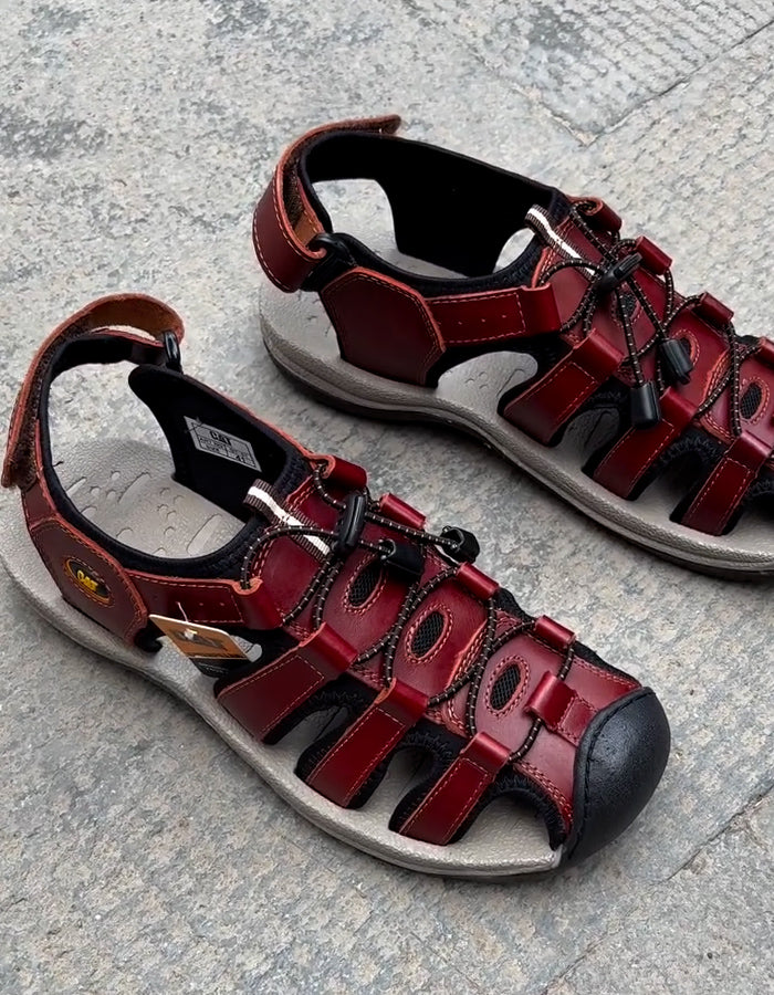 Burgundy Leather Soft Sandals