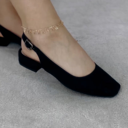 Soft Leather Buckle Shoes