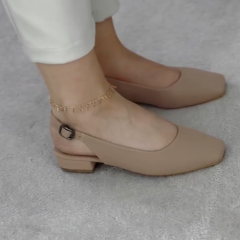 Soft Leather Buckle Shoes