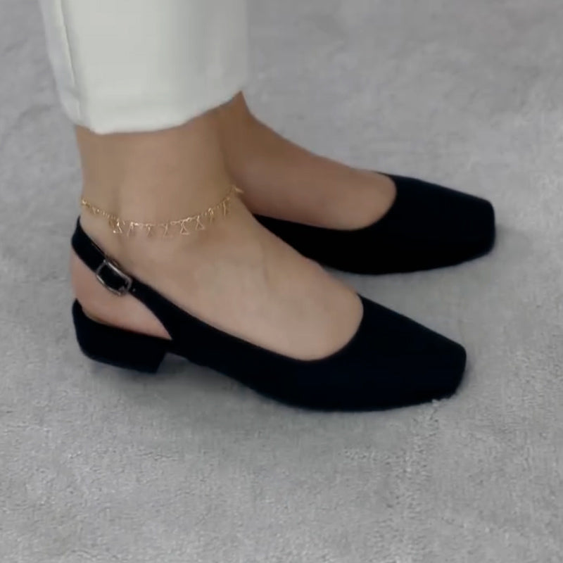 Soft Leather Buckle Shoes