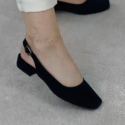 Soft Leather Buckle Shoes