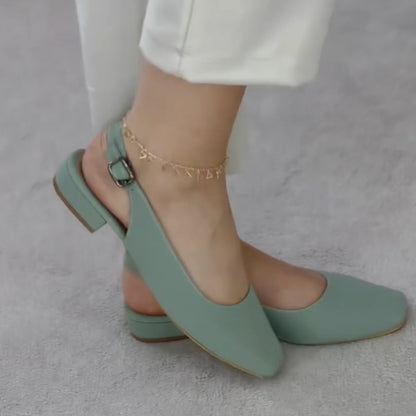 Soft Leather Buckle Shoes