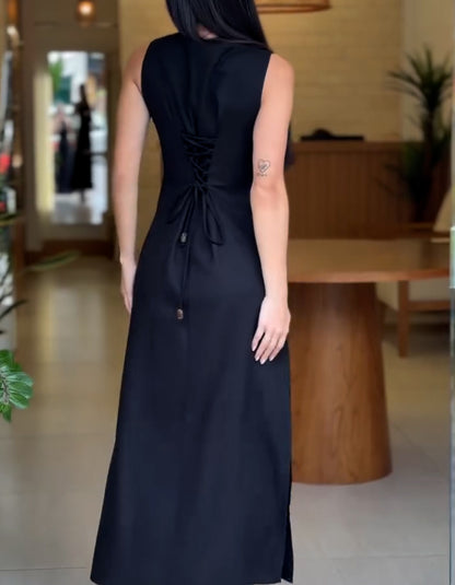 Casual Lace-Up Dress