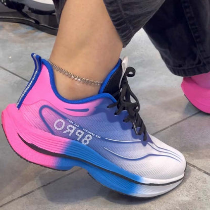 Mixed-Color Gradient Sneakers