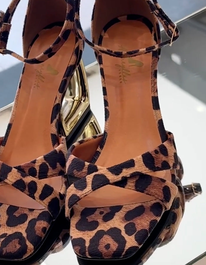 Leopard High-Heel Sandals