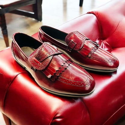 Red Leather Business Shoes