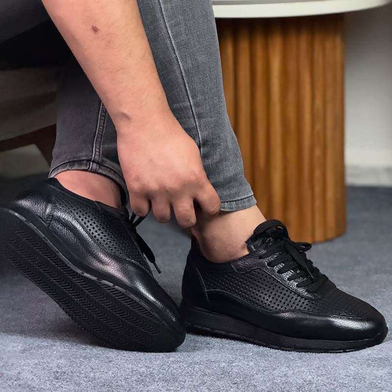Black Lace-Up Sneakers
