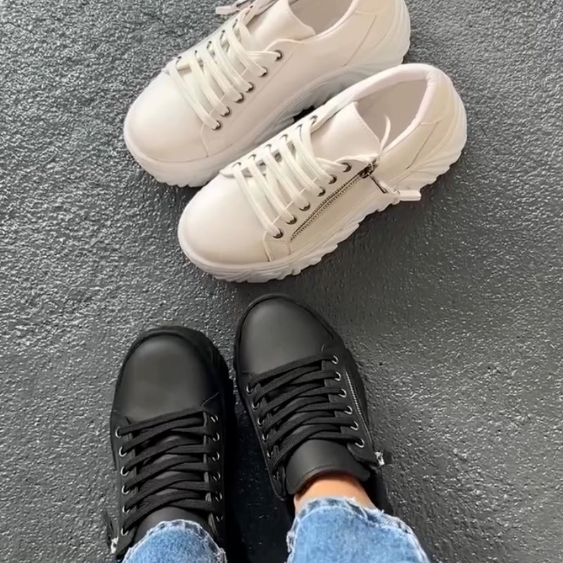Zipper Thick-Sole Sneakers